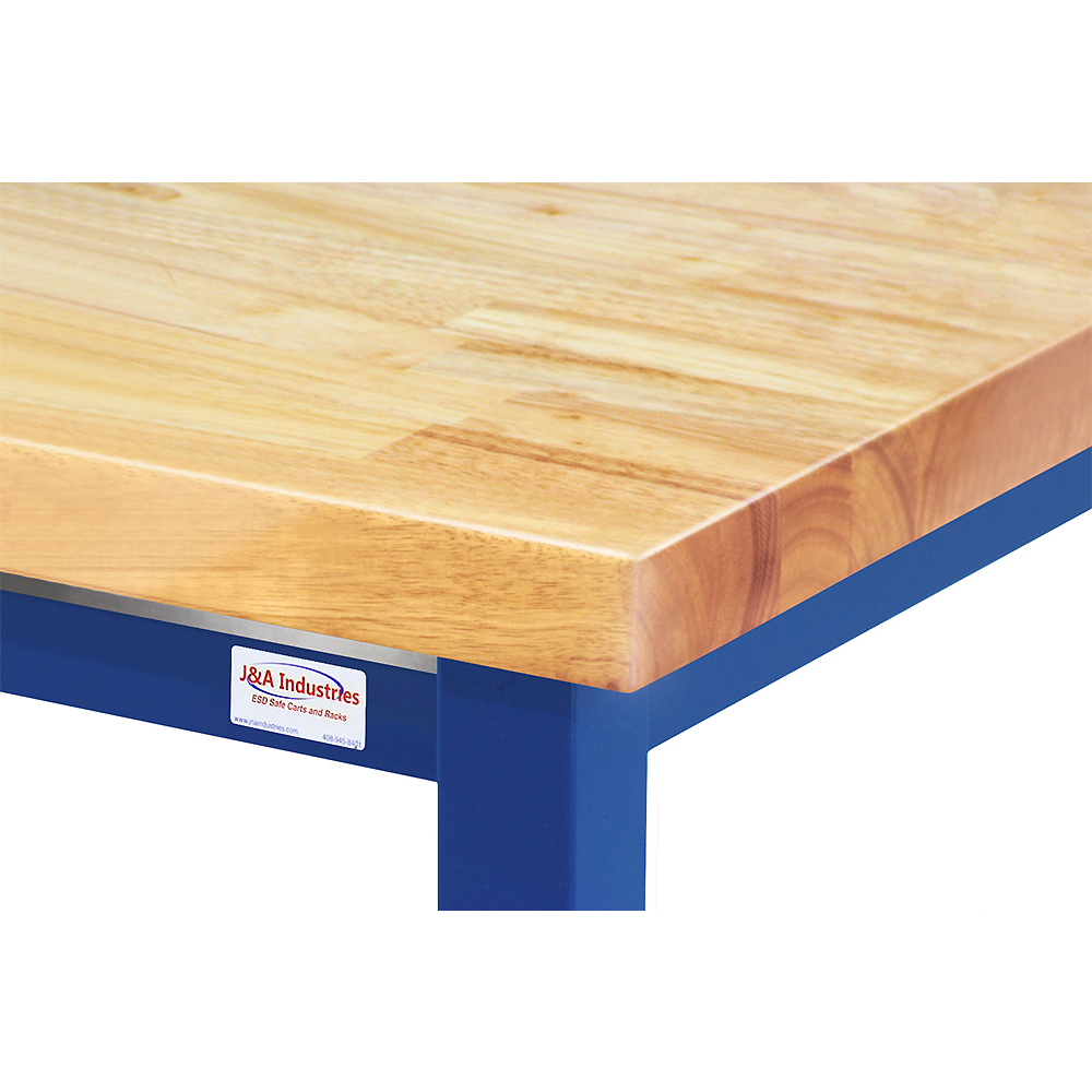 JA1000 Electric Hydraulic Lift Workbench 12" Stroke with 1-3/4" Thick Lacquered 100% Solid Maple Hardwood Top, Square Cut Edge - Image 2