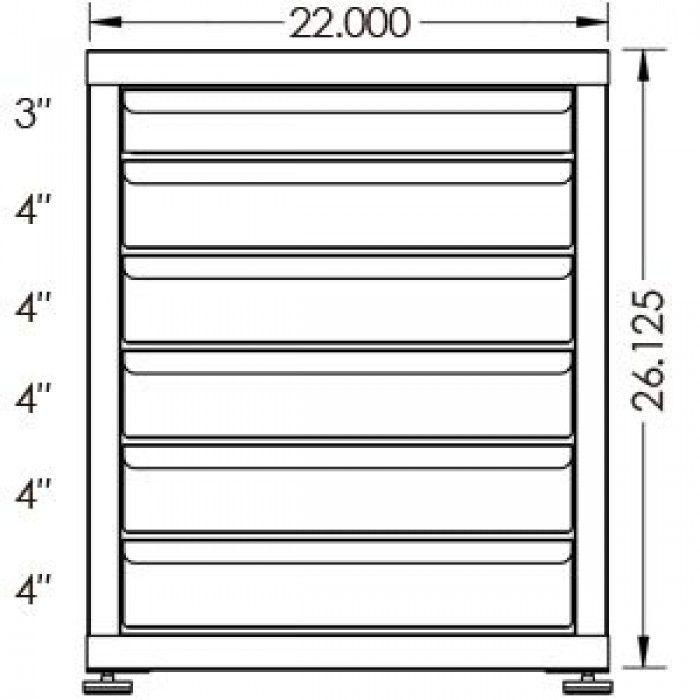 100# Capacity Drawer Cabinet, 3",4",4",4",4",4" drawers, 27" H x 22" W x 21" D - Image 2