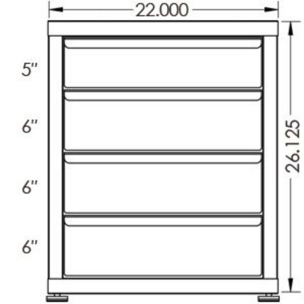200# Capacity Drawer Cabinet, 5",6",6",6" drawers, 27" H x 22" W x 28" D - Image 2