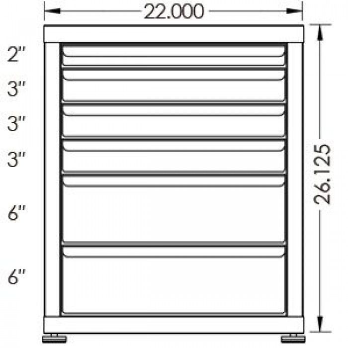 130# Capacity Drawer Cabinet, 2",3",3",3",6",6" drawers, 27" H x 22" W x 28" D - Image 2
