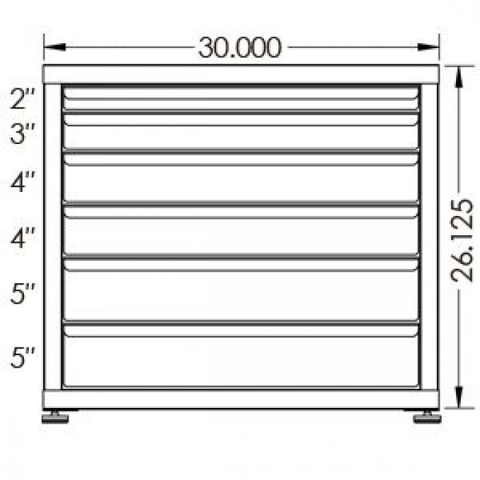 100# Capacity Drawer Cabinet, 2",3",4",4",5",5" drawers, 27" H x 22" W x 28" D - Image 2