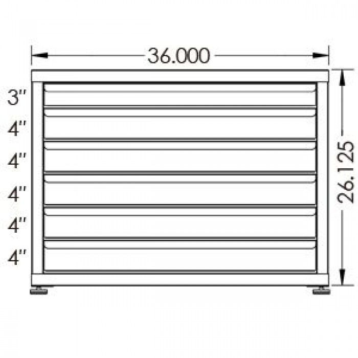 100# Capacity Drawer Cabinet, 3",4",4",4",4",4" drawers, 27" H x 36" W x 21" D - Image 2