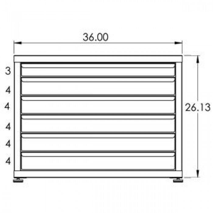 200# Capacity Drawer Cabinet, 3",4",4",4",4",4" drawers, 27" H x 36" W x 28" D - Image 2