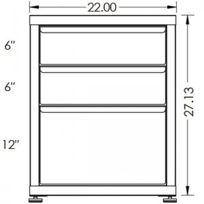 200# Capacity Drawer Cabinet, 6",6",12" drawers, 28" H x 22" W x 21" D - Image 2