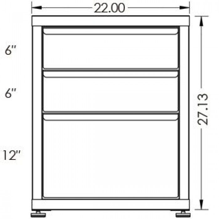 200# Capacity Drawer Cabinet, 6",6",12" drawers, 28" H x 22" W x 28" D - Image 2