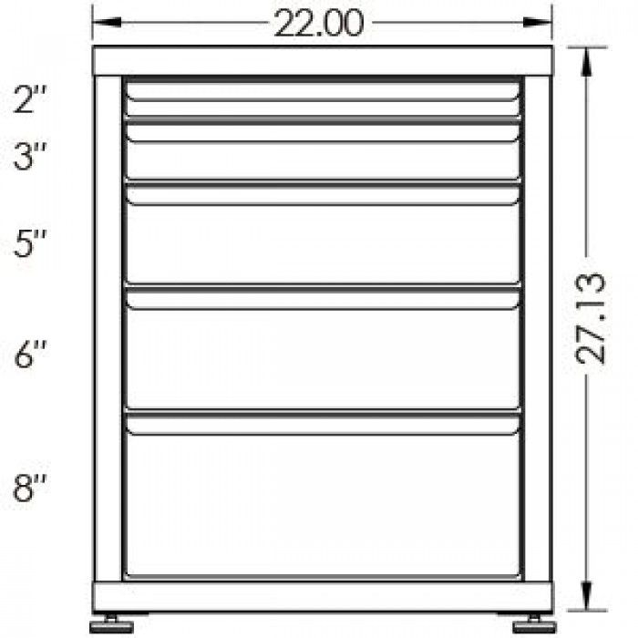 130# Capacity Drawer Cabinet, 2",3",5",6",8" drawers, 28" H x 22" W x 28" D - Image 2