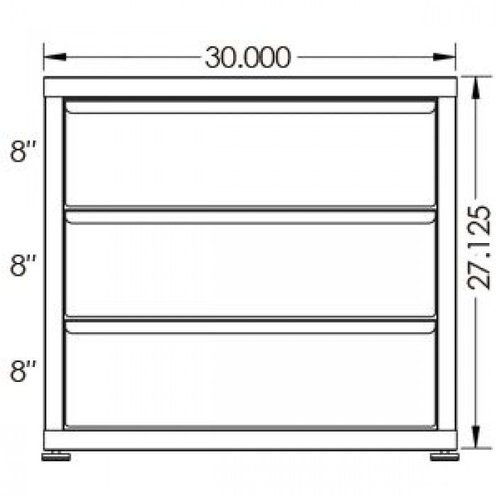 200# Capacity Drawer Cabinet, 8",8",8" drawers, 28" H x 30" W x 28" D - Image 2