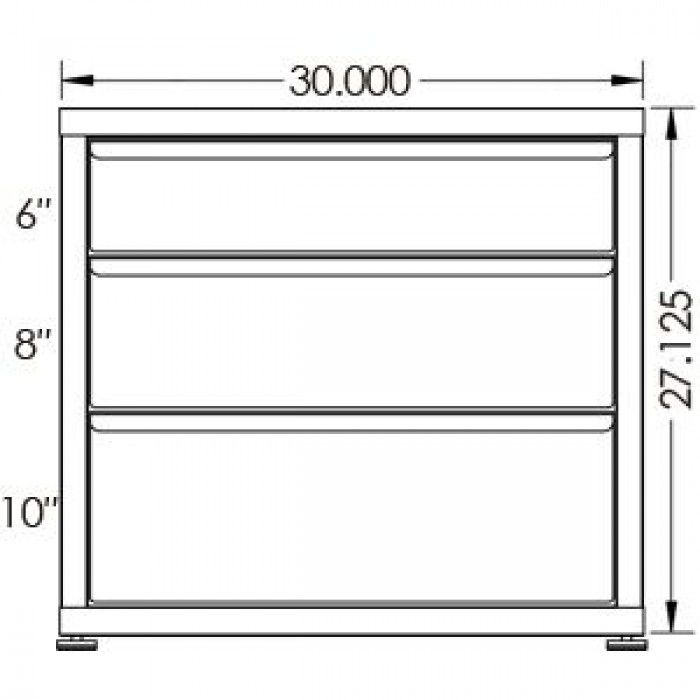 200# Capacity Drawer Cabinet, 6",8",10" drawers, 28" H x 30" W x 28" D - Image 2