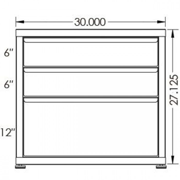 130# Capacity Drawer Cabinet, 6",6",12" drawers, 28" H x 30" W x 28" D - Image 2