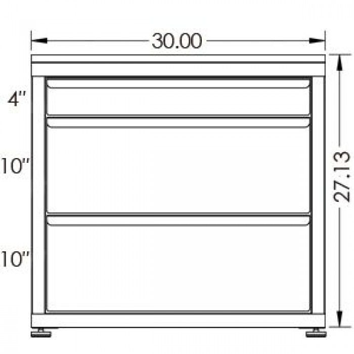 200# Capacity Drawer Cabinet, 4",10",10" drawers, 28" H x 30" W x 28" D - Image 2