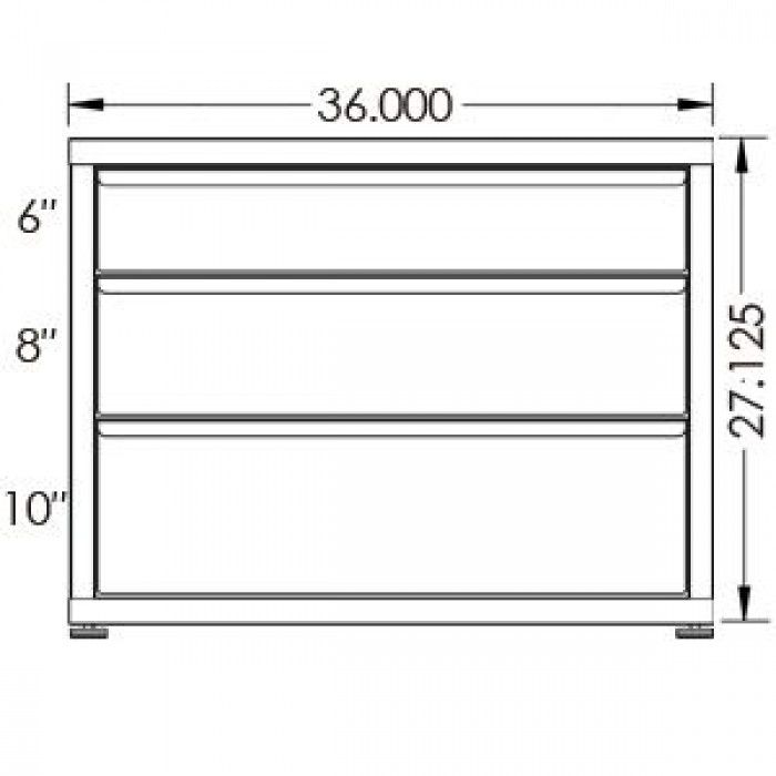 200# Capacity Drawer Cabinet, 6",8",10" drawers, 28" H x 36" W x 21" D - Image 2