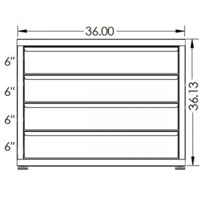 200# Capacity Drawer Cabinet, 6",6",6",6" drawers, 28" H x 36" W x 21" D - Image 2