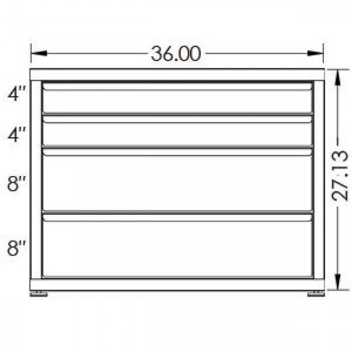 200# Capacity Drawer Cabinet, 4",4",8",8" drawers, 28" H x 36" W x 21" D - Image 2