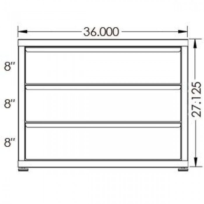 130# Capacity Drawer Cabinet, 8",8",8" drawers, 28" H x 36" W x 28" D - Image 2