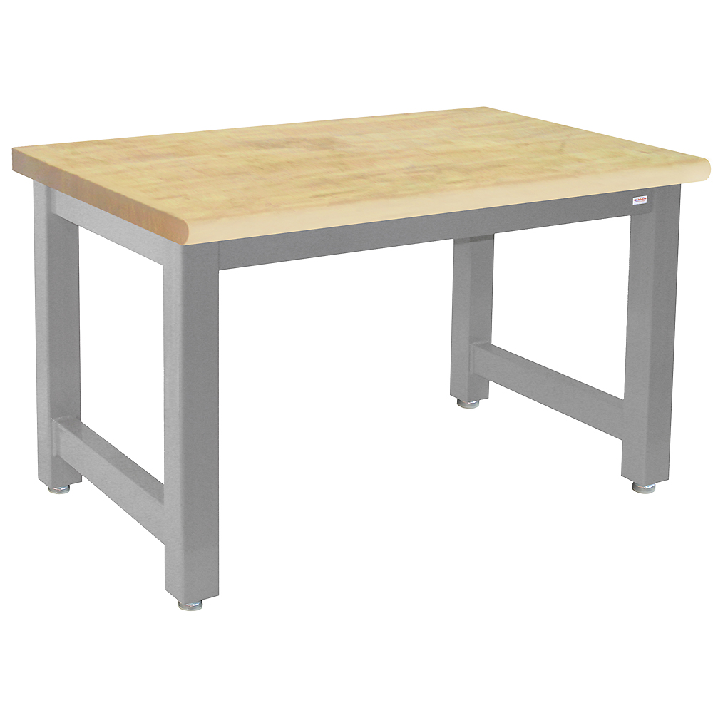 JA20000 Heavy Duty Workbench with 1.75" Lacquered Maple Butcher Block Work Surface, Round Front Edge