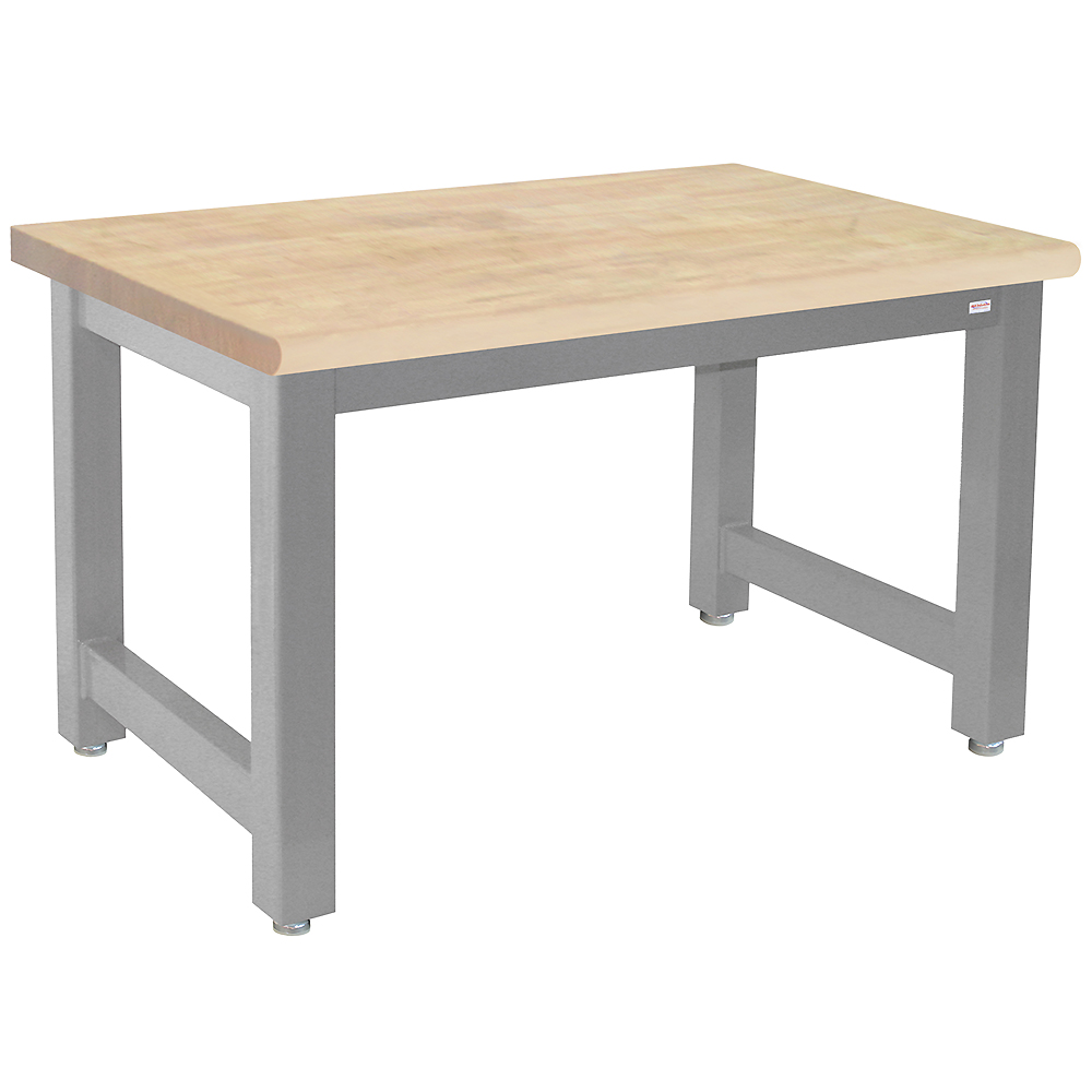 JA20000 Heavy Duty Workbench with 1.75" Oiled Maple Butcher Block Work Surface, Round Front Edge