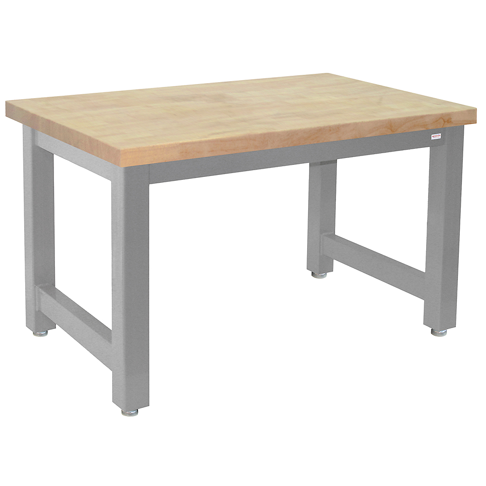 JA20000 Heavy Duty Workbench with 1.75" Oiled Maple Butcher Block Work Surface, Square Cut Edge