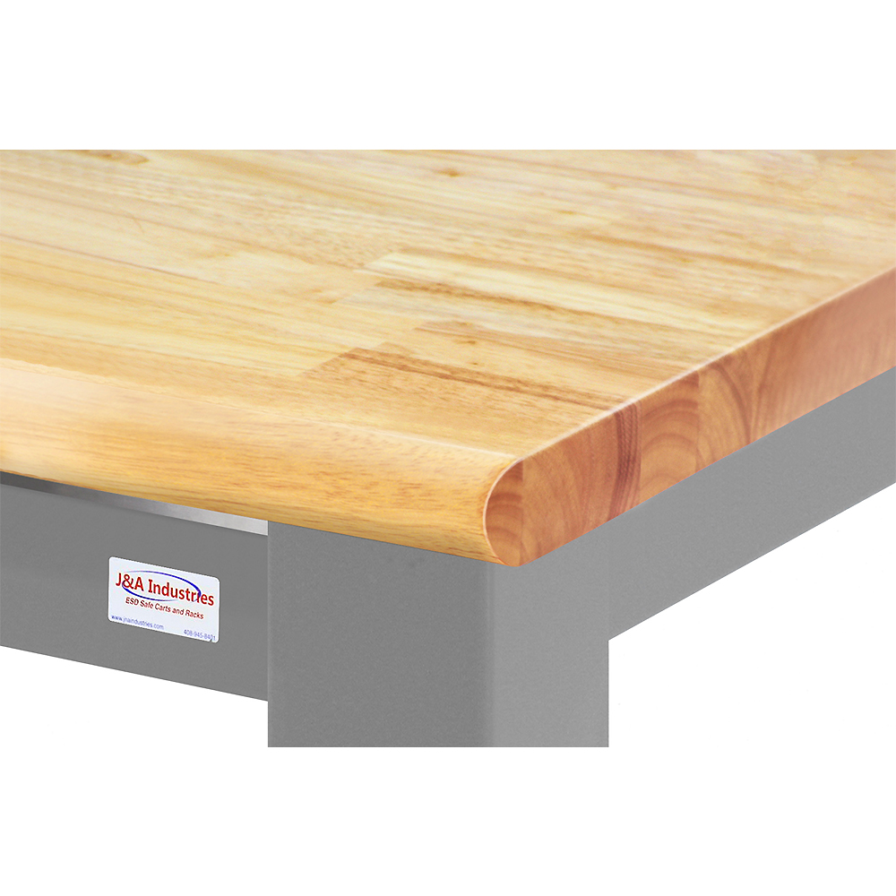 JA20000 Heavy Duty Workbench with 1.75" Lacquered Maple Butcher Block Work Surface, Round Front Edge - Image 2