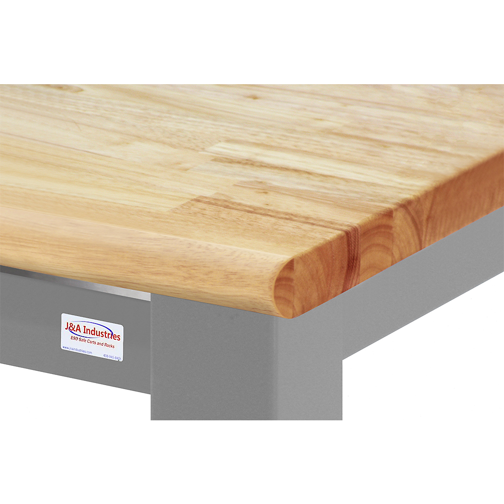 JA20000 Heavy Duty Workbench with 1.75" Oiled Maple Butcher Block Work Surface, Round Front Edge - Image 2