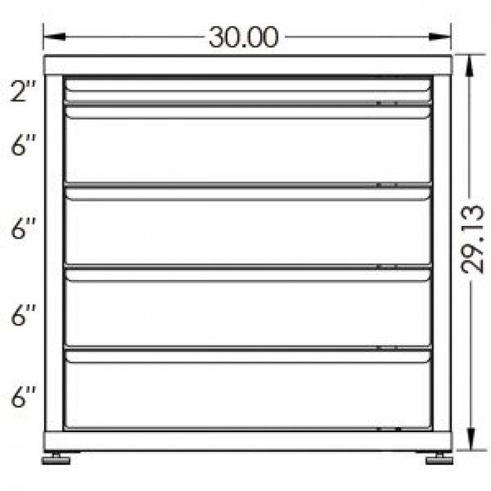 100# Capacity Drawer Cabinet, 2",6",6",6",6" drawers, 30" H x 30" W x 28" D - Image 2