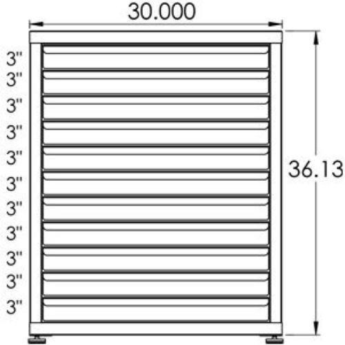 200# Capacity Drawer Cabinet, 3",3",3",3",3",3",3",3",3",3",3" drawers, 37" H x 30" W x 28" D - Image 2