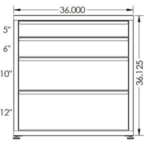 200# Capacity Drawer Cabinet, 5",6",10",12" drawers, 37" H x 36" W x 21" D - Image 2