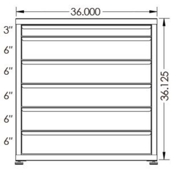 100# Capacity Drawer Cabinet, 3",6",6",6",6",6" drawers, 37" H x 36" W x 21" D - Image 2