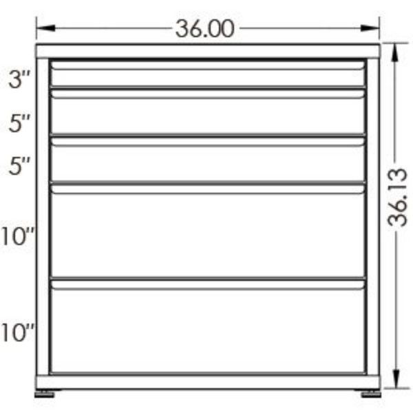 200# Capacity Drawer Cabinet, 3",5",5",10",10" drawers, 37" H x 36" W x 28" D - Image 2