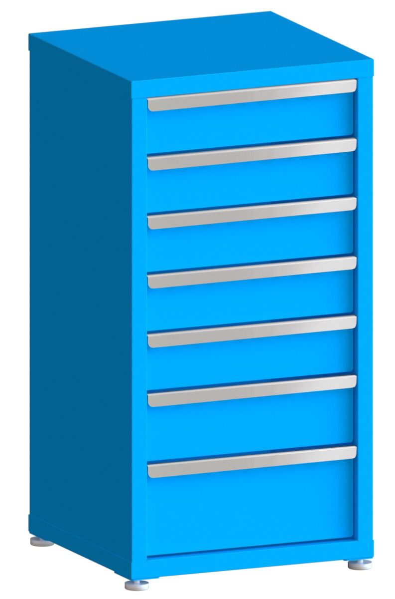 100# Capacity Drawer Cabinet, 5",5",5",5",5",6",8" drawers, 43" H x 22" W x 21" D
