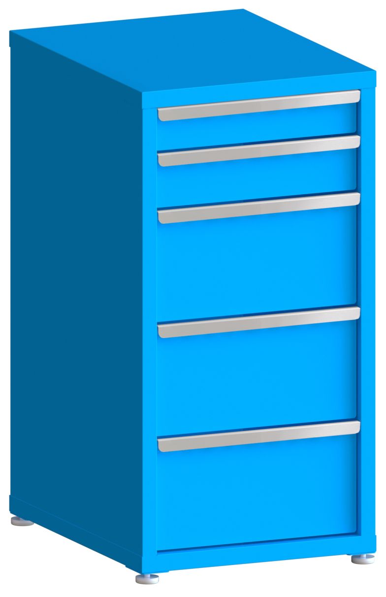 100# Capacity Drawer Cabinet, 4",5",10",10",10" drawers, 43" H x 22" W x 28" D
