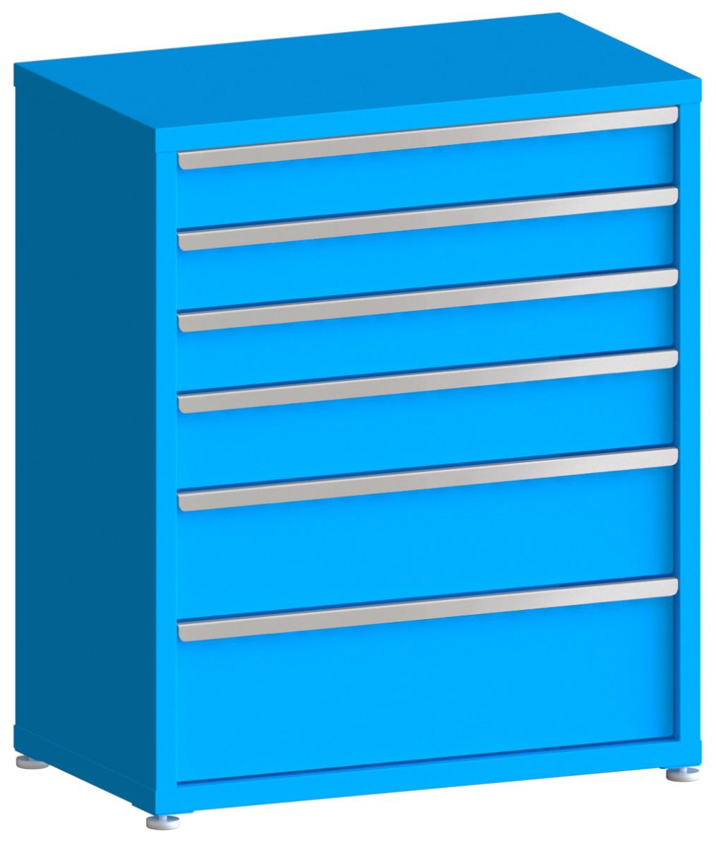 100# Capacity Drawer Cabinet, 5",5",5",6",8",10" drawers, 43" H x 36" W x 21" D