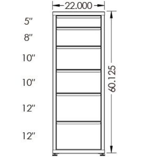 100# Capacity Drawer Cabinet, 5",8",10",10",12",12" drawers, 61" H x 22" W x 21" D - Image 2
