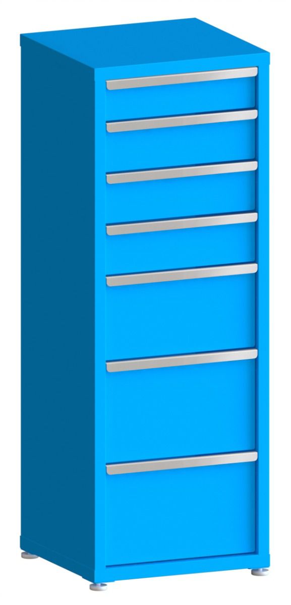 200# Capacity Drawer Cabinet, 5",6",6",6",10",12",12" drawers, 61" H x 22" W x 21" D