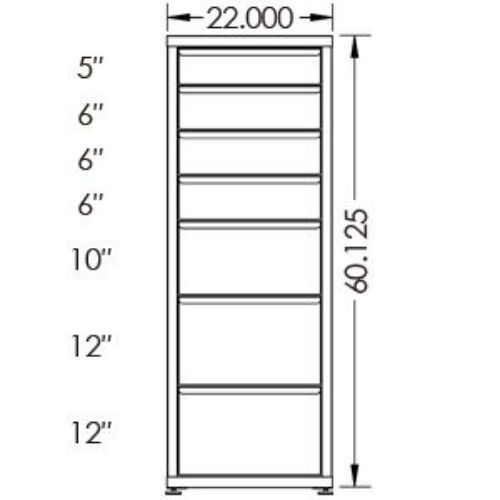 200# Capacity Drawer Cabinet, 5",6",6",6",10",12",12" drawers, 61" H x 22" W x 21" D - Image 2