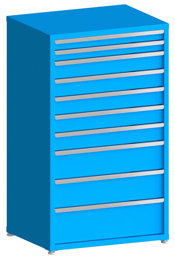 100# Capacity Drawer Cabinet, 3",3",5",5",5",5",5",8",8",10" drawers, 61" H x 36" W x 28" D