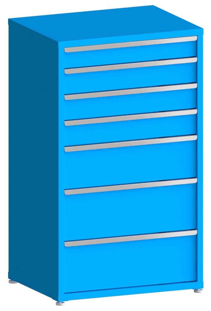 100# Capacity Drawer Cabinet, 5",6",6",6",10",12",12" drawers, 61" H x 36" W x 28" D