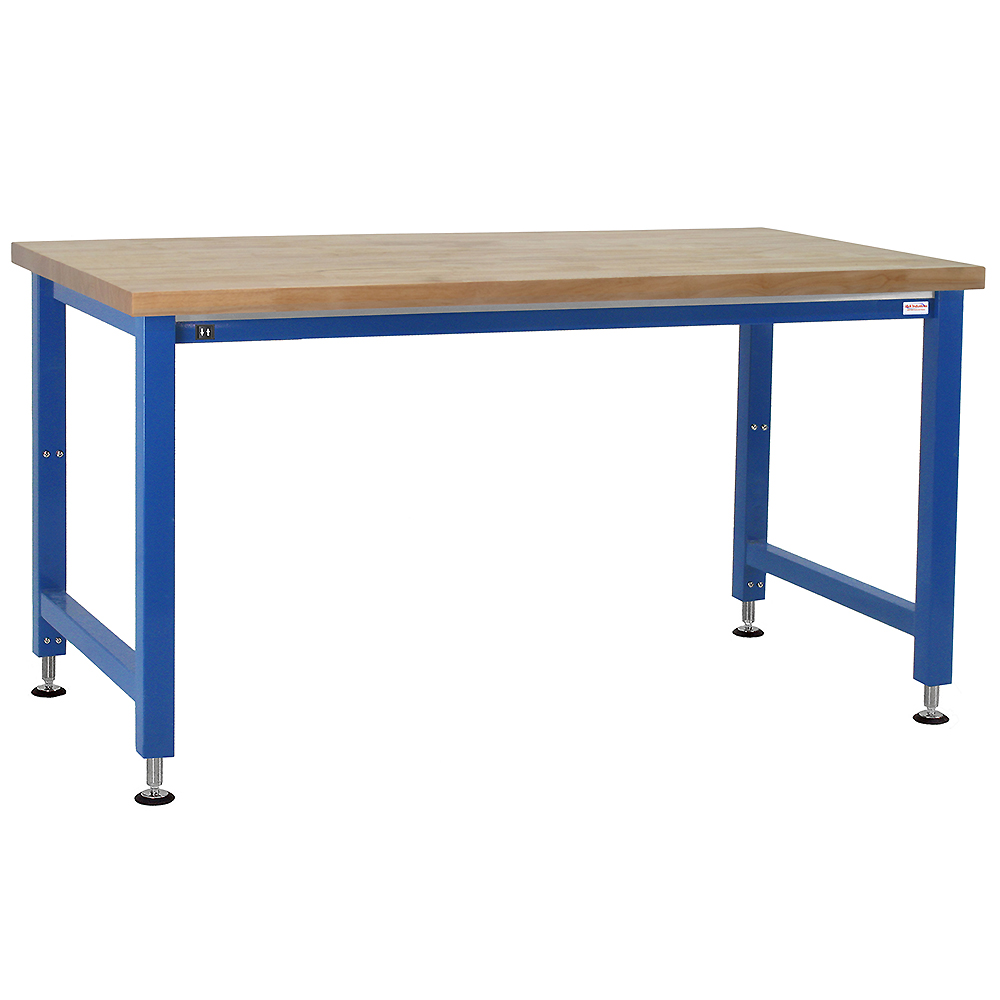 JA1000 Electric Hydraulic Lift Workbench 12" Stroke with 1-3/4" Thick Oiled 100% Solid Maple Hardwood Top, Square Cut Edge