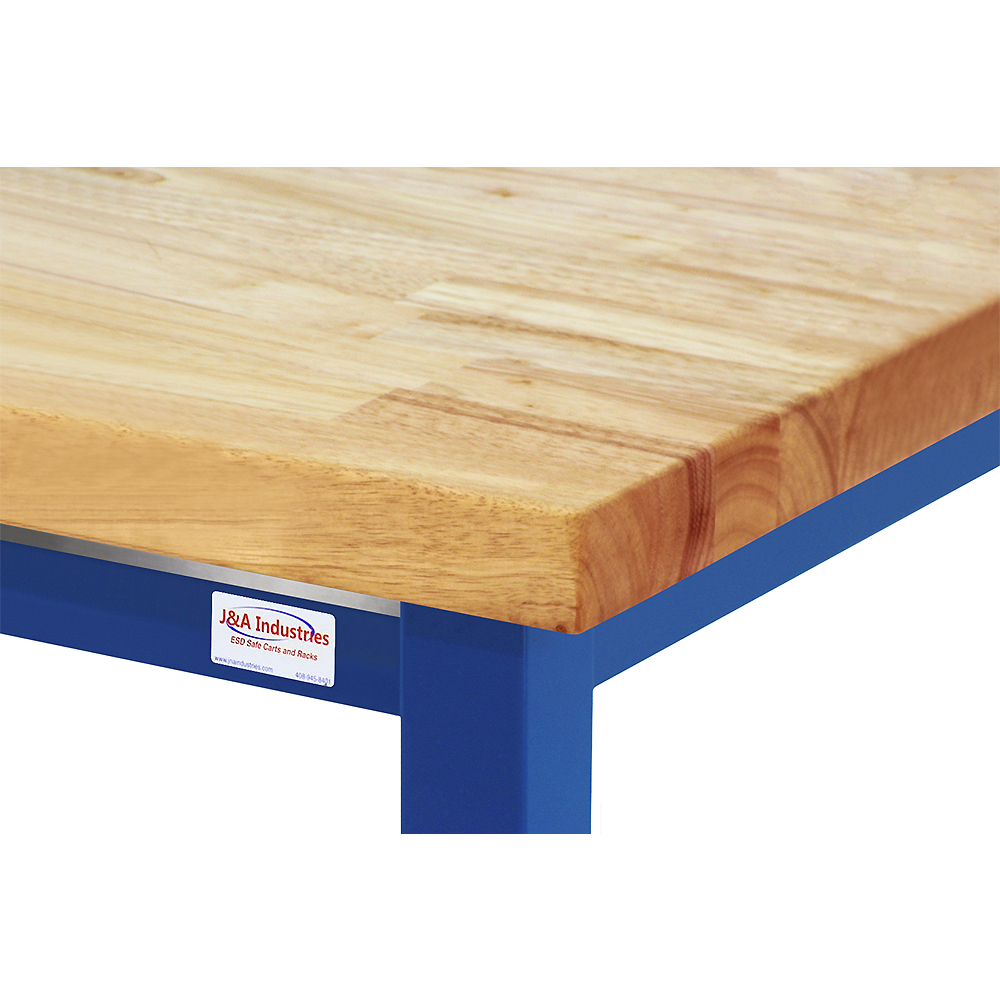 JA1000 Electric Hydraulic Lift Workbench 12" Stroke with 1-3/4" Thick Oiled 100% Solid Maple Hardwood Top, Square Cut Edge - Image 2