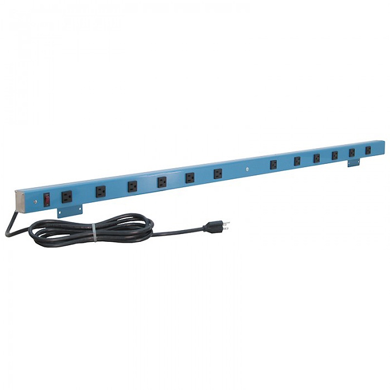 Back Mounted 20-Amp Aluminum Power Strip with 16 Outlets