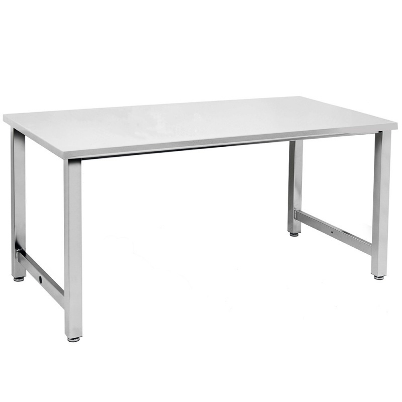 JA6000 Workbench Electropolished Stainless Steel Frame and Top, Square Cut Edge