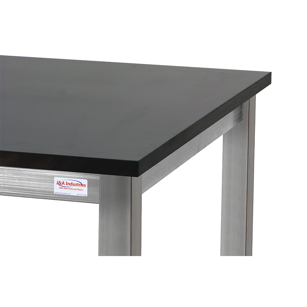 JA1000 Stainless Steel Workbench Manual Hydraulic Lift 12" Stroke with Phenolic Resin 1" Thick Top, Square Cut Edge - Image 2