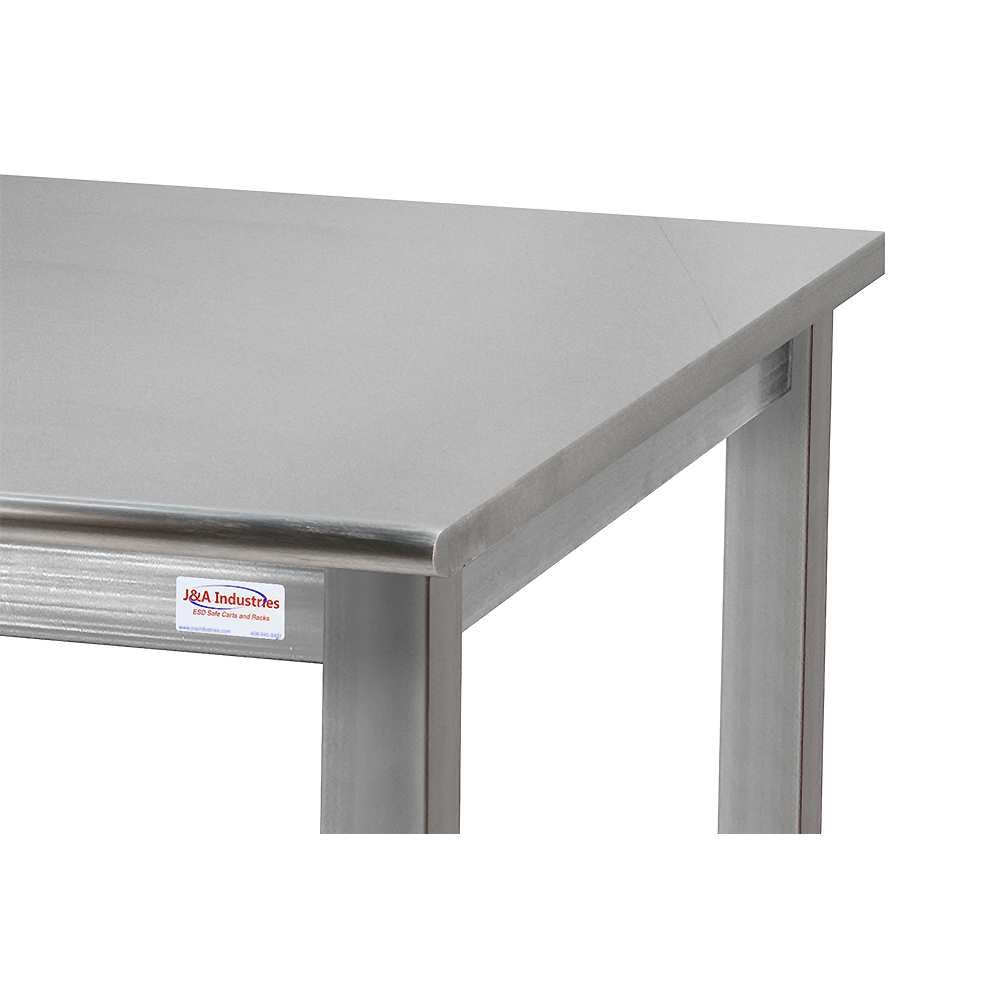 JA1000 Stainless Steel Workbench Electric Hydraulic Lift 16" Stroke with Stainless Steel Top, Round Front Edge - Image 2