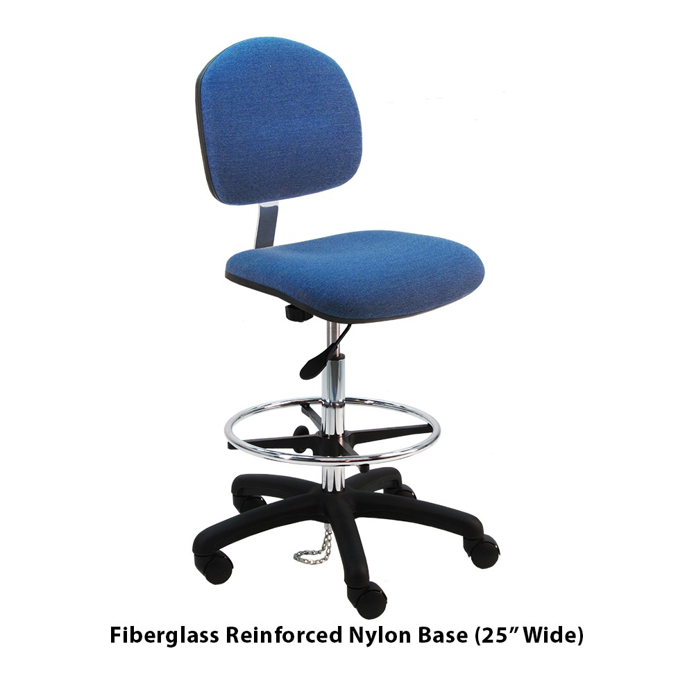 ESD-Safe Desk Height Chair, Fabric, 8" Stroke