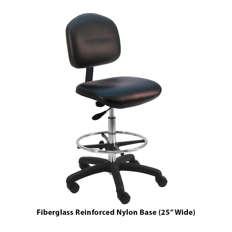 Cleanroom Bench Height Chair, Vinyl, 10" Stroke