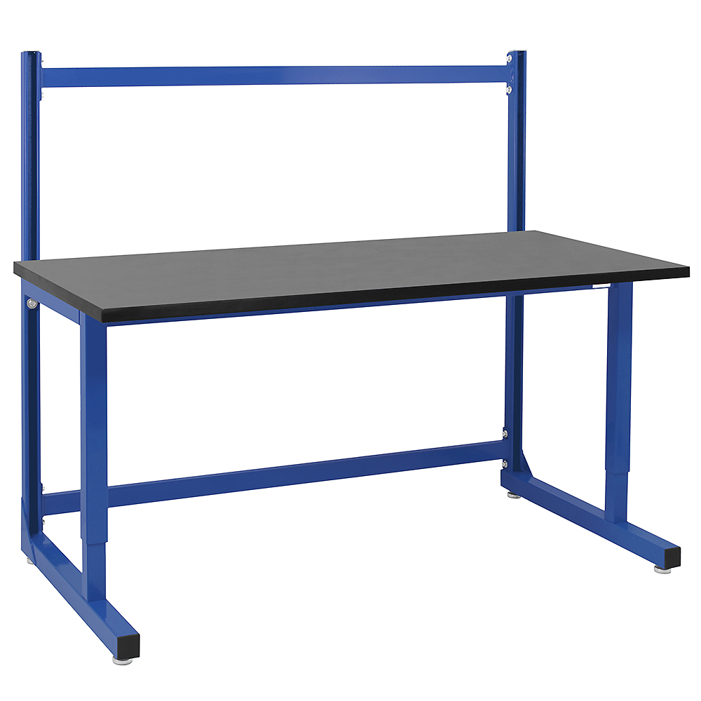 JA2000 Strut Adjustable Workbench 54" Height with 1" Thick Phenolic Resin Top - Square Cut Edge