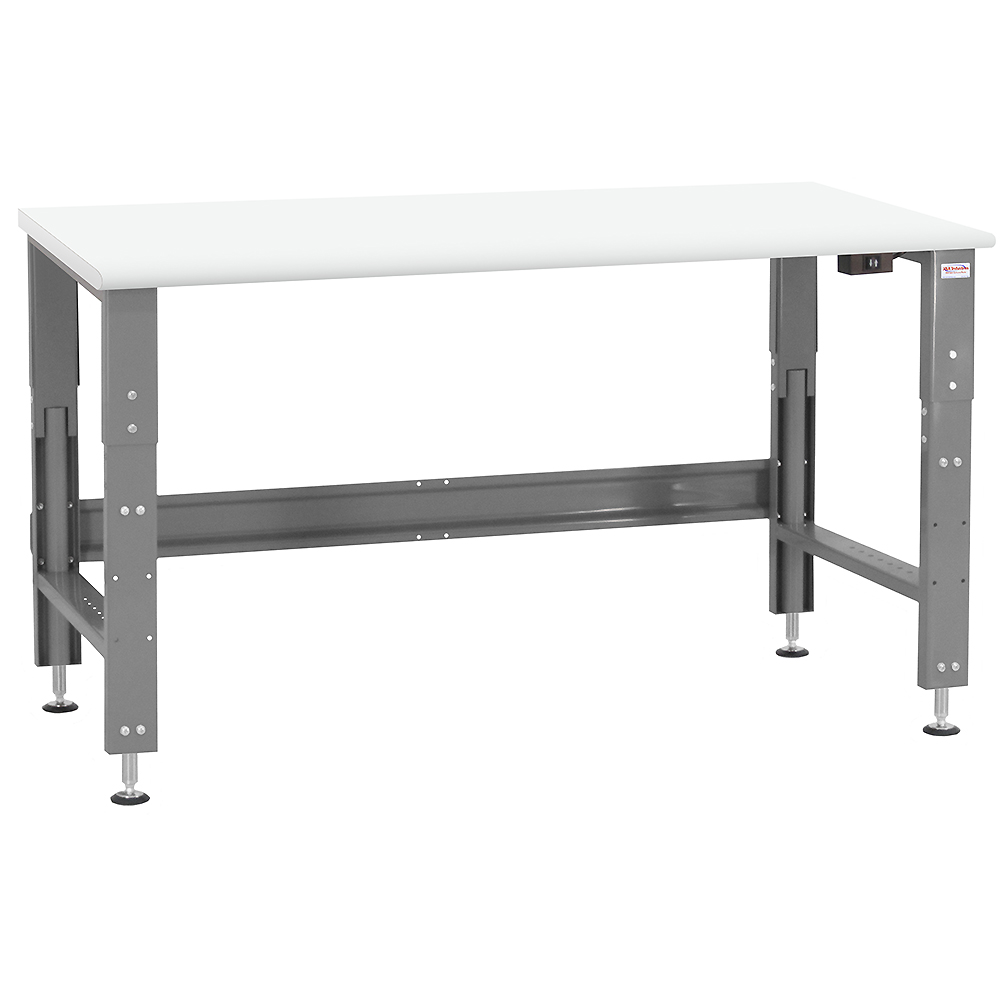 JA1100 Workbench Electric Hydraulic Lift 12" Stroke with Cleanroom Laminate Top - Round Front Edge