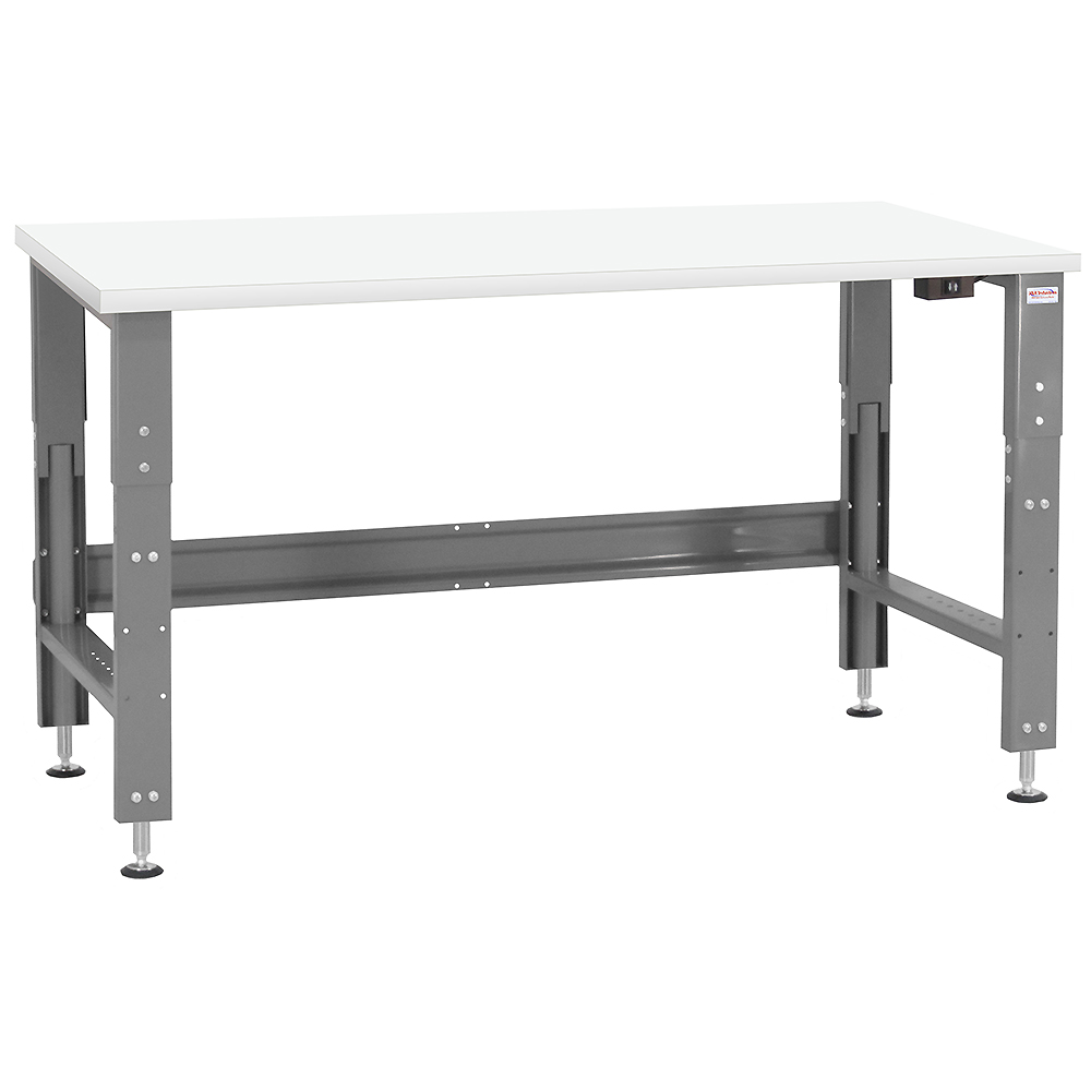 JA1100 Workbench Electric Hydraulic Lift 12" Stroke with Cleanroom Laminate Top - Square Cut Edge