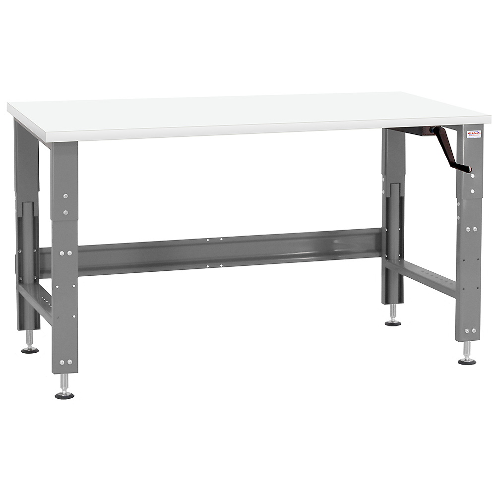JA1100 Workbench Manual Hydraulic Lift 12" Stroke with Formica™ Laminate Top, Square Cut Edge