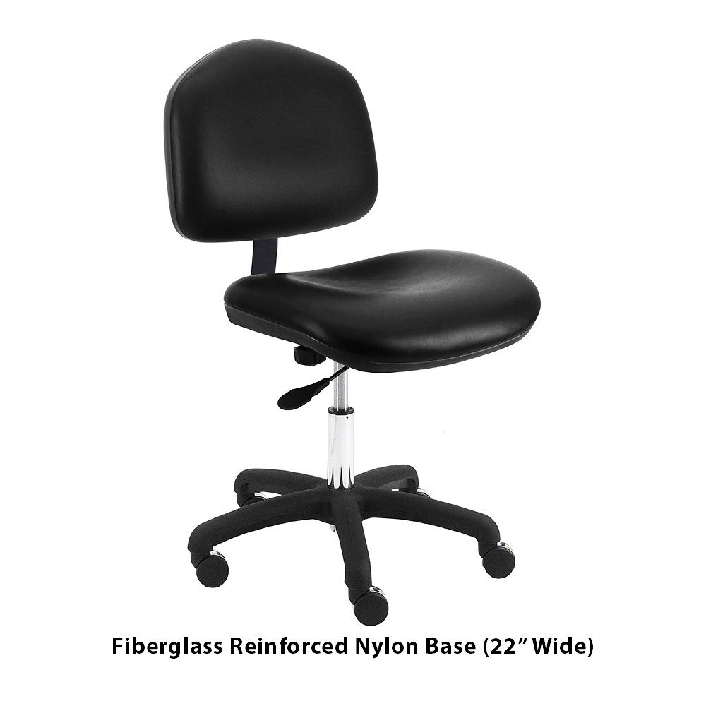 Industrial Task Desk Height Chair with Large Seat & Back, Vinyl
