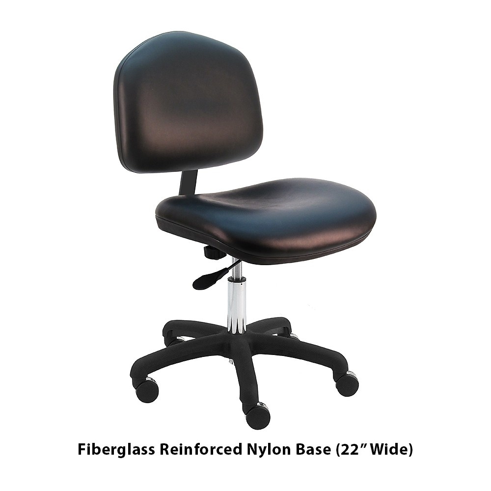 Cleanroom Desk Height Chair with Large Seat & Back, Vinyl
